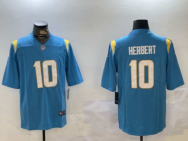 Men Los Angeles Chargers #10 Herbert Blue Second generation 2024 Nike Limited NFL Jersey style 1->los angeles chargers->NFL Jersey